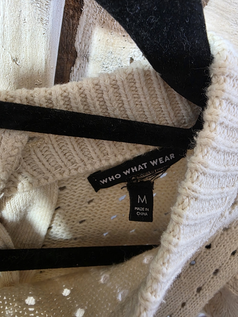 Who What Wear Cream Knit Ruffle Sleeveless Sweater - Picture 3 of 4